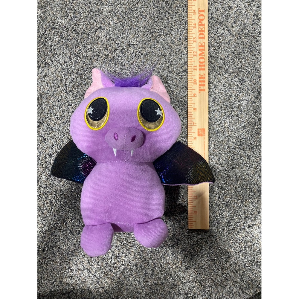 BMI Merchandise Purple Bat Plush Stuffed Animal Iridescent Wings‎ Star Eyes